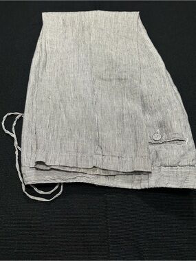 Charter Club Blue Striped Linen Wide-Leg Pants - XL - Drawstring & Buttons NICE